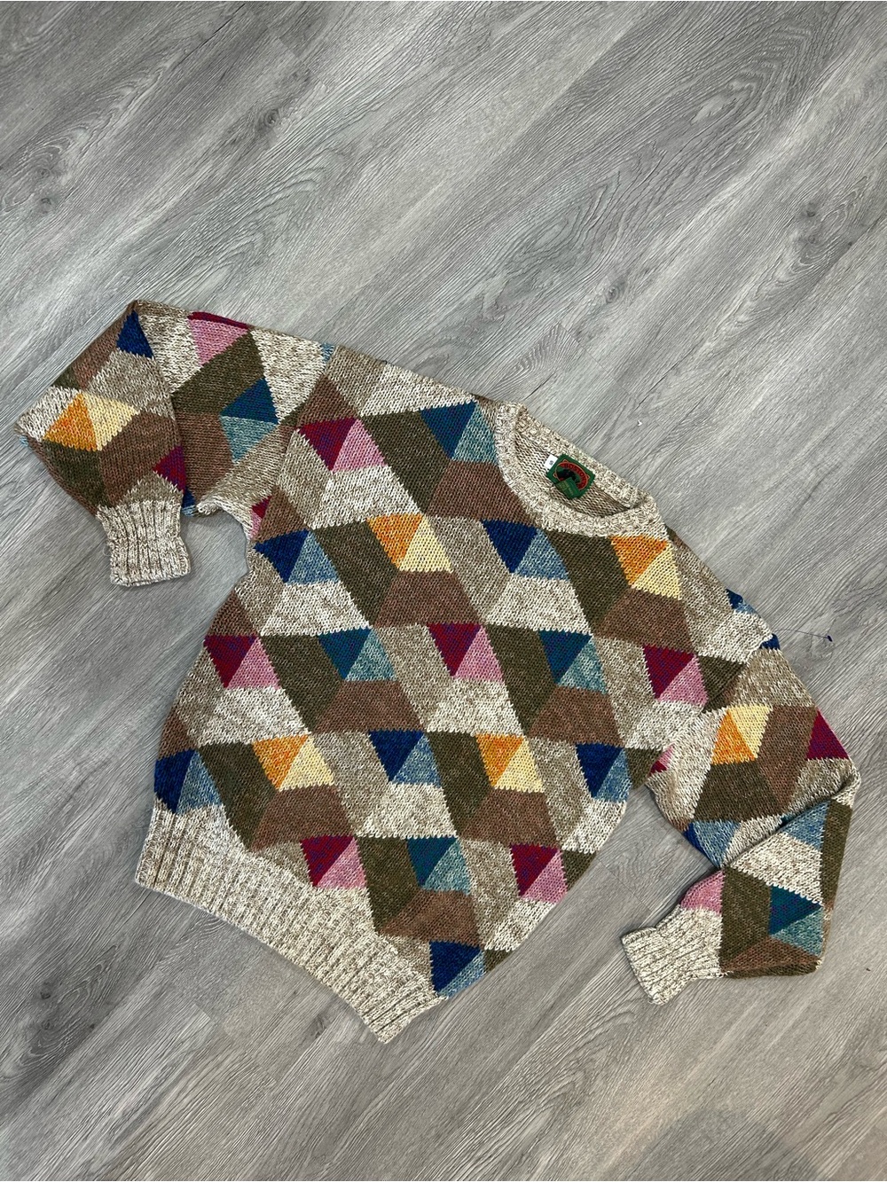 Vintage Boston Traders Geometric Multi-Color Crewneck Sweater - Unbranded